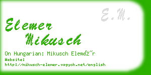 elemer mikusch business card